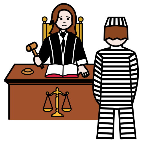 Imagen en la que se puede ver una jueza y un acusado