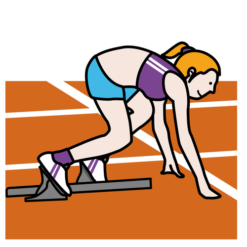 Imagen en la que se puede ver a una corredora dispuesta para empezar una carrera