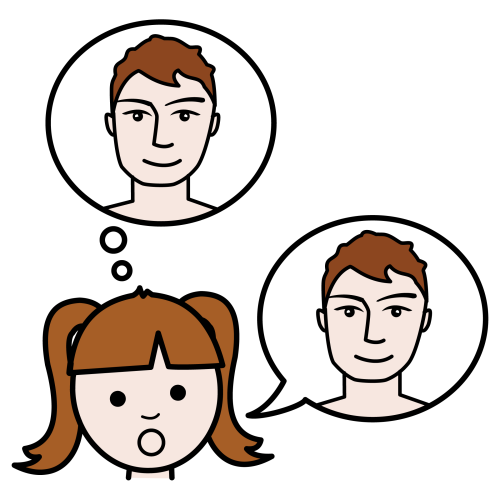 Ilustración en la que se pueden ver un rostro femenino describiendo a una persona tal cual es