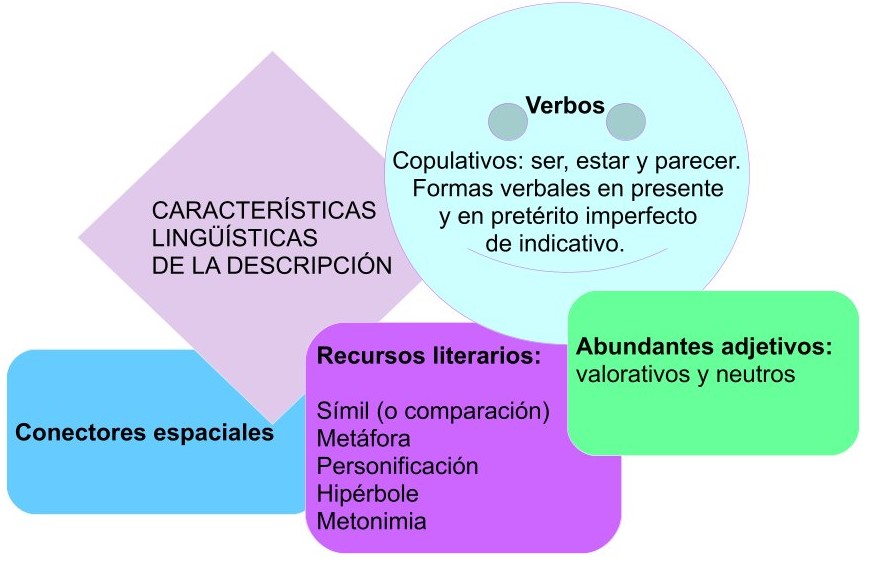 Caracterísiticas lingüísticas de la descripción Imagen de la infografía caracterísiticas lingüísticas de la descripción