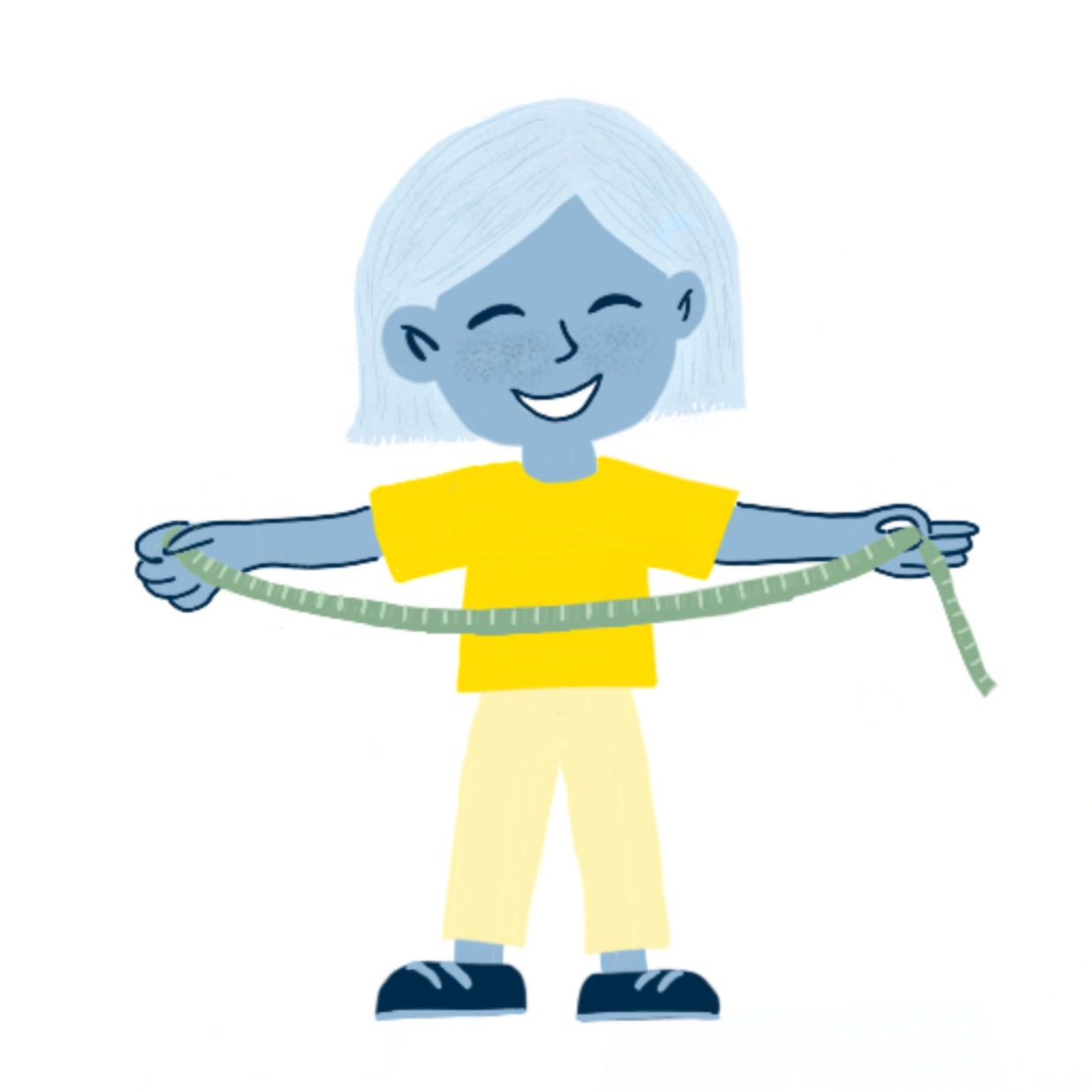 Ilustración en la que se puede ver a una chica con la cinta métrica en las manos