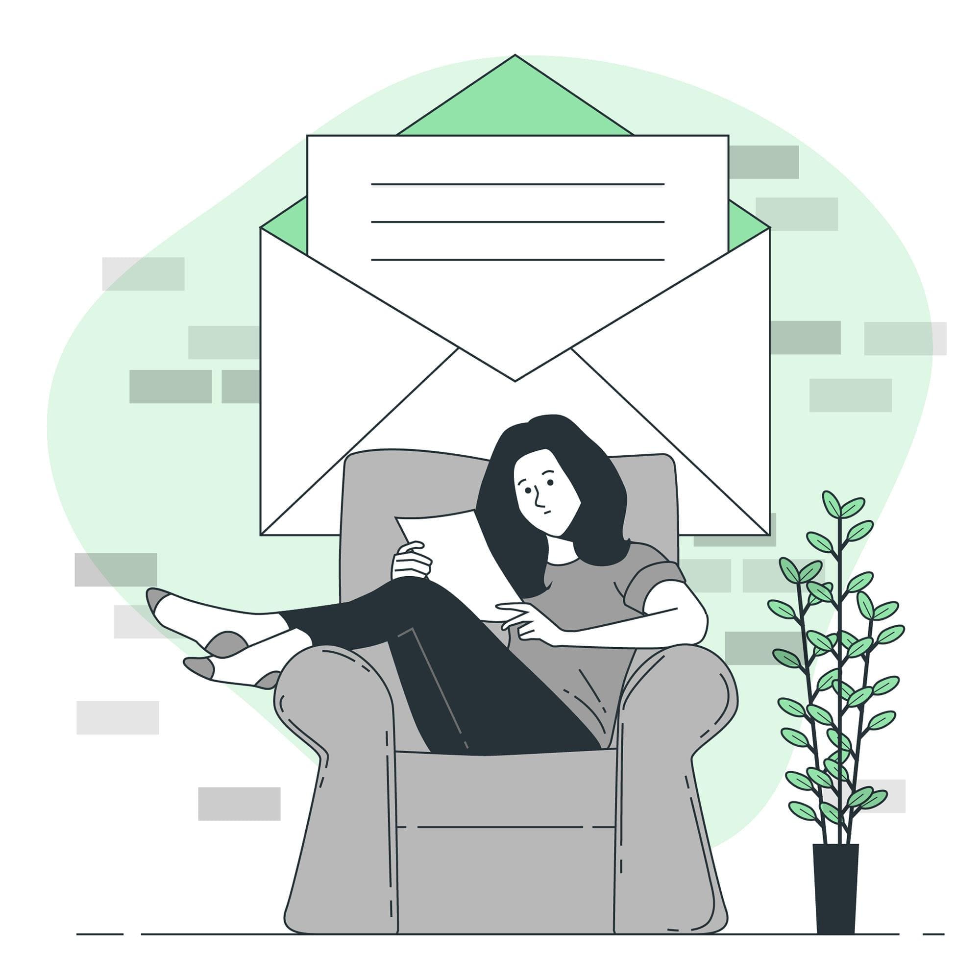 Mujer leyendo un mail