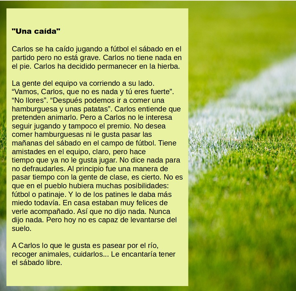 Textro sobre césped