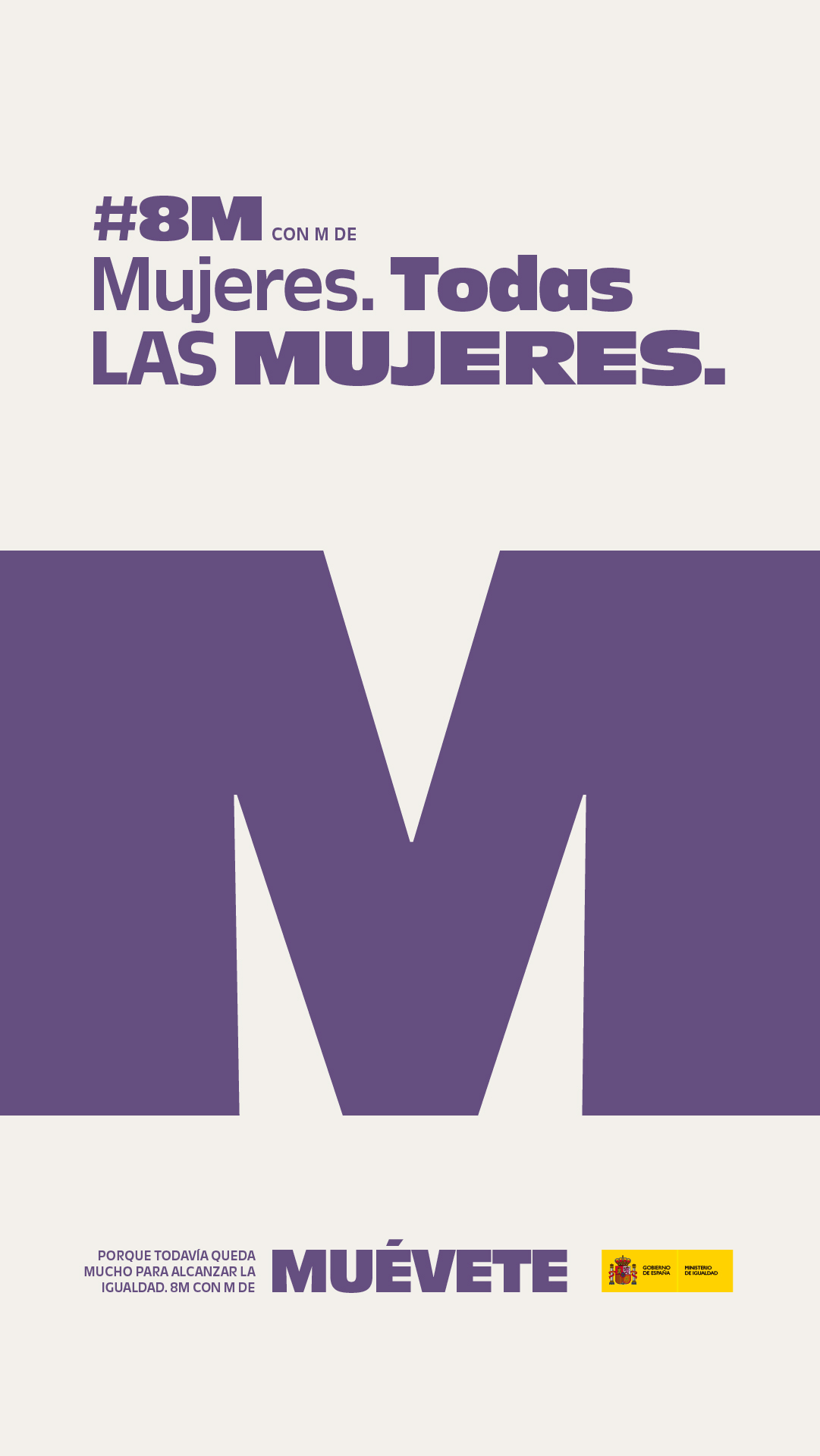 Cartel de campaña con M de Mujer