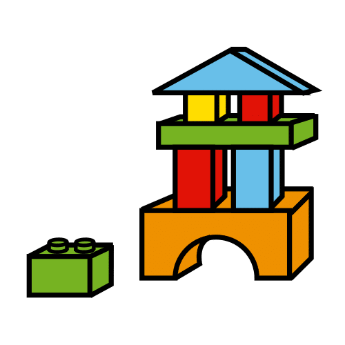 bloques de diferentes cores de construción