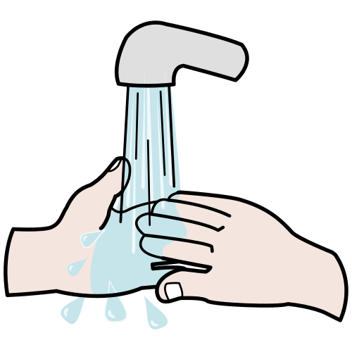 Pictograma que representa a acción de lavar as mans