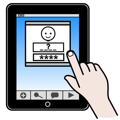 Ilustración que representa unha pantalla táctil