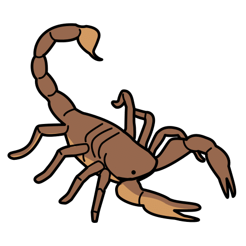 Pictograma dun escorpión marrón.