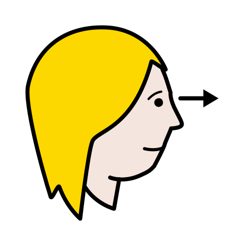 Nena de perfil mirando á fronte