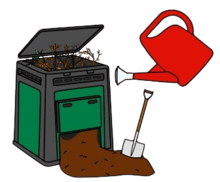 Composteiro e regadeira