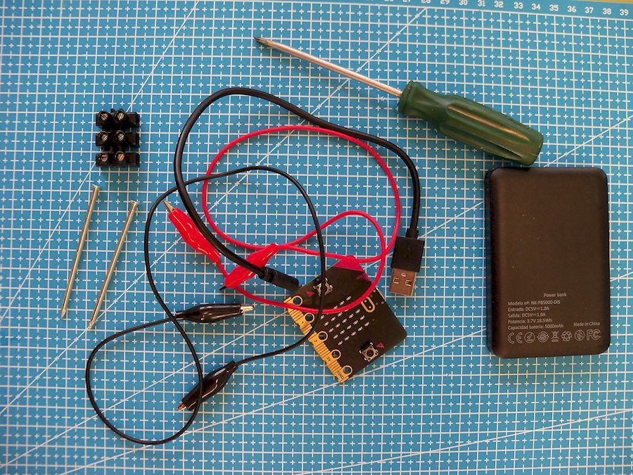 Materiais para construir un medidor de humidade cunha Micro:bit