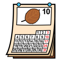 Calendario mes de outubro