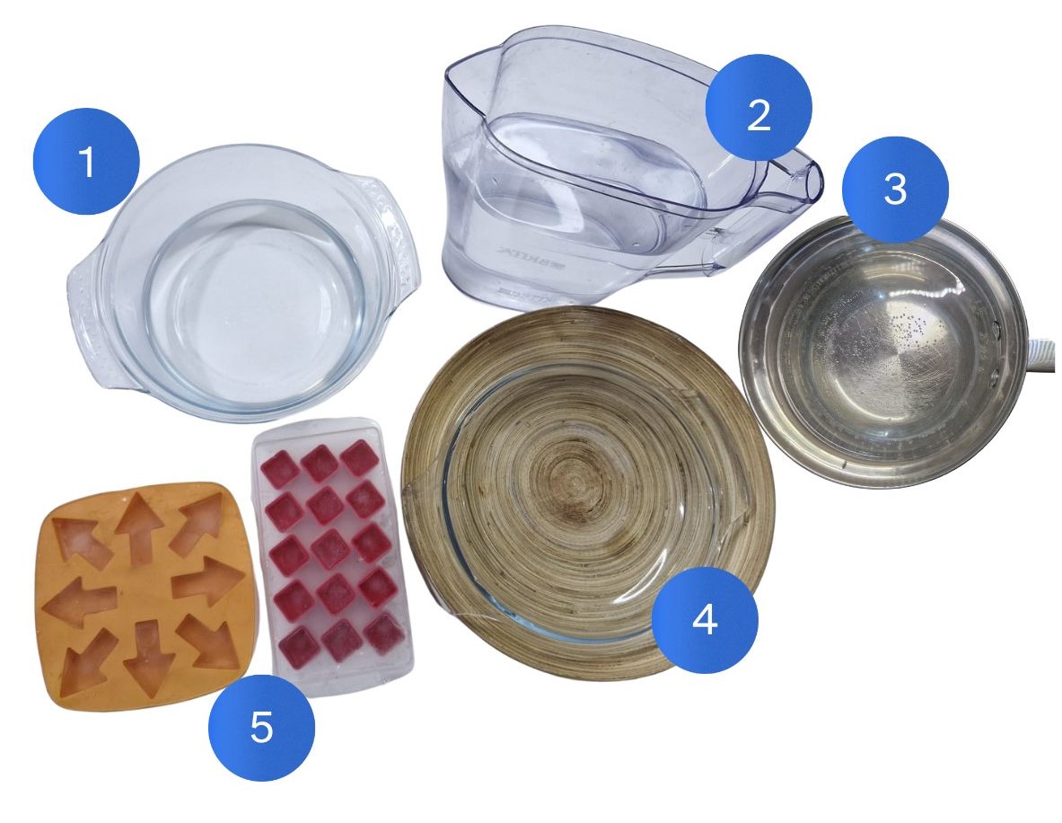 Elementos que se precisan para facer a experiencia 1, son os que están citados no texto