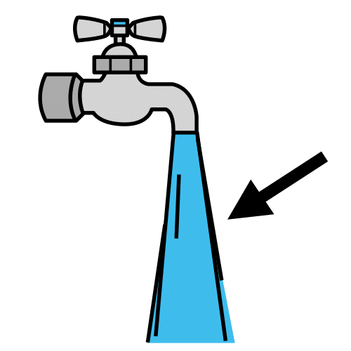 pictograma de grifo botando auga