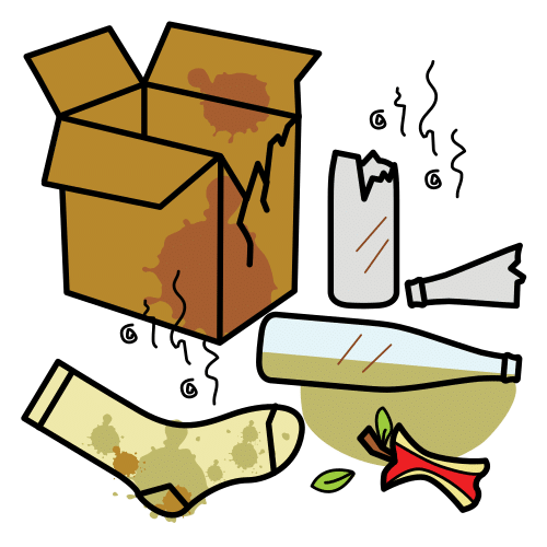 pictograma de lixo e desperdicios