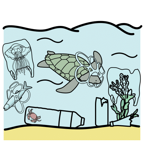 Pictograma de contaminación do océano