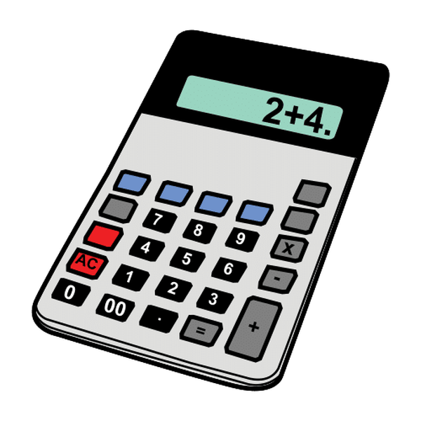 Ilustración que representa unha calculadora
