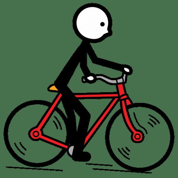 Ilustración que representa o movemento en bicicleta