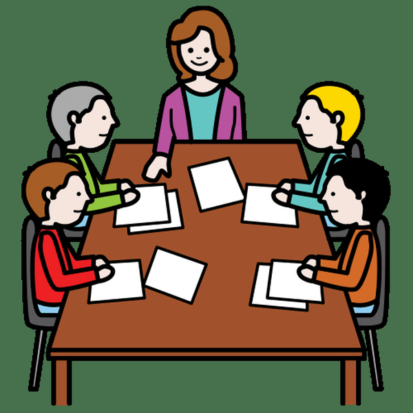 Pictograma que representa unha reunión