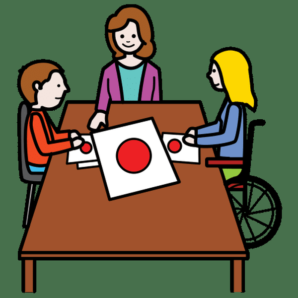 Pictograma que representa o traballo cooperativo