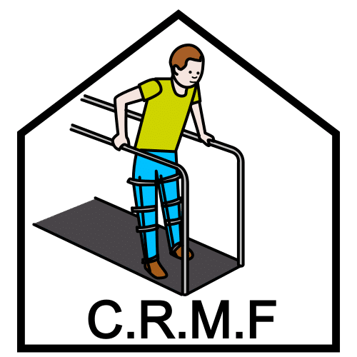 Ilustración que representa unha rampla para persoas con problemas de mobilidade.