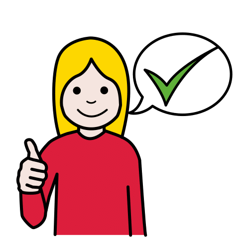 Ilustración que representa algo correcto