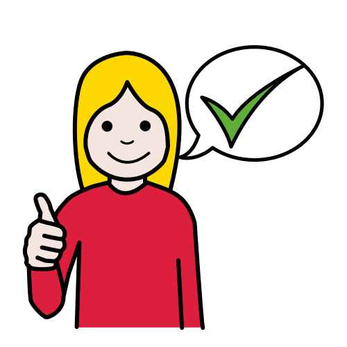 Ilustración que representa correcto