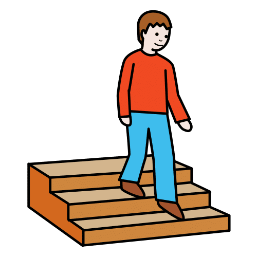 Ilustración que representa unha escaleira