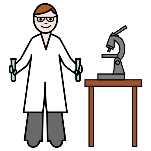 Ilustración que representa un científico