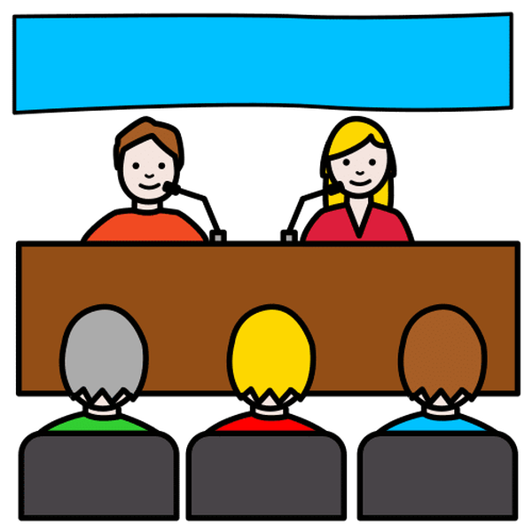 Ilustración que representa una conferencia