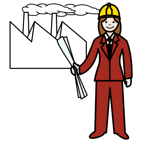 Ilustración que representa unha enxeñeira.