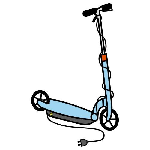 Ilustración que representa un patinete.