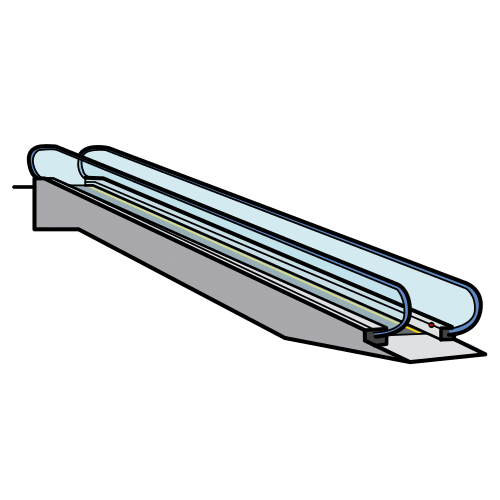 Ilustración que representa unhas escaleiras mecánicas