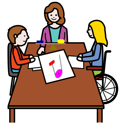 Reunión Ilustración que representa o traballo cooperativo