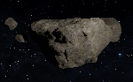 Imaxe dun meteorito no espazo