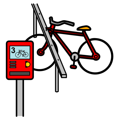 Fotografía dunha bicicleta de aluguer
