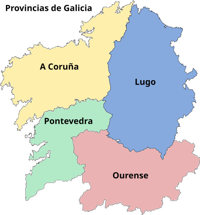 Galicia dividida en provincias
