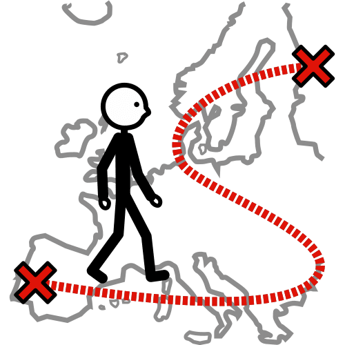 Persoa indo dun lugar a outro (Arasaac)