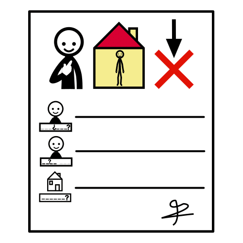 Persoa no seu fogar (Arasaac)