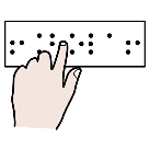 Mano leyendo braille