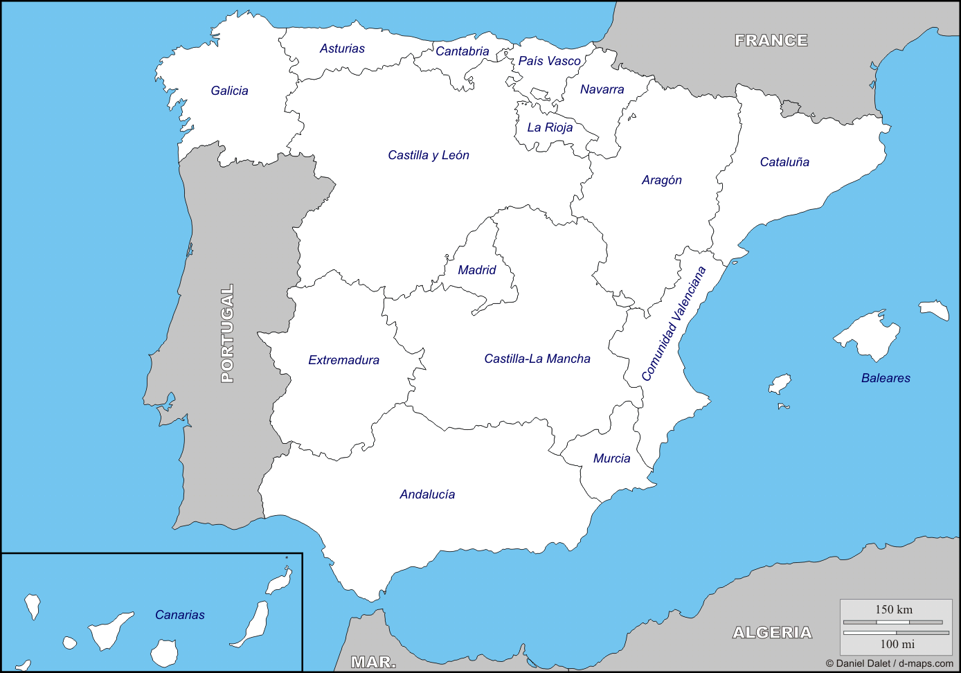 Mapa comunidades autónomas