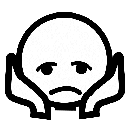 Rostro con las manos apoyadas en la cara y gesto triste