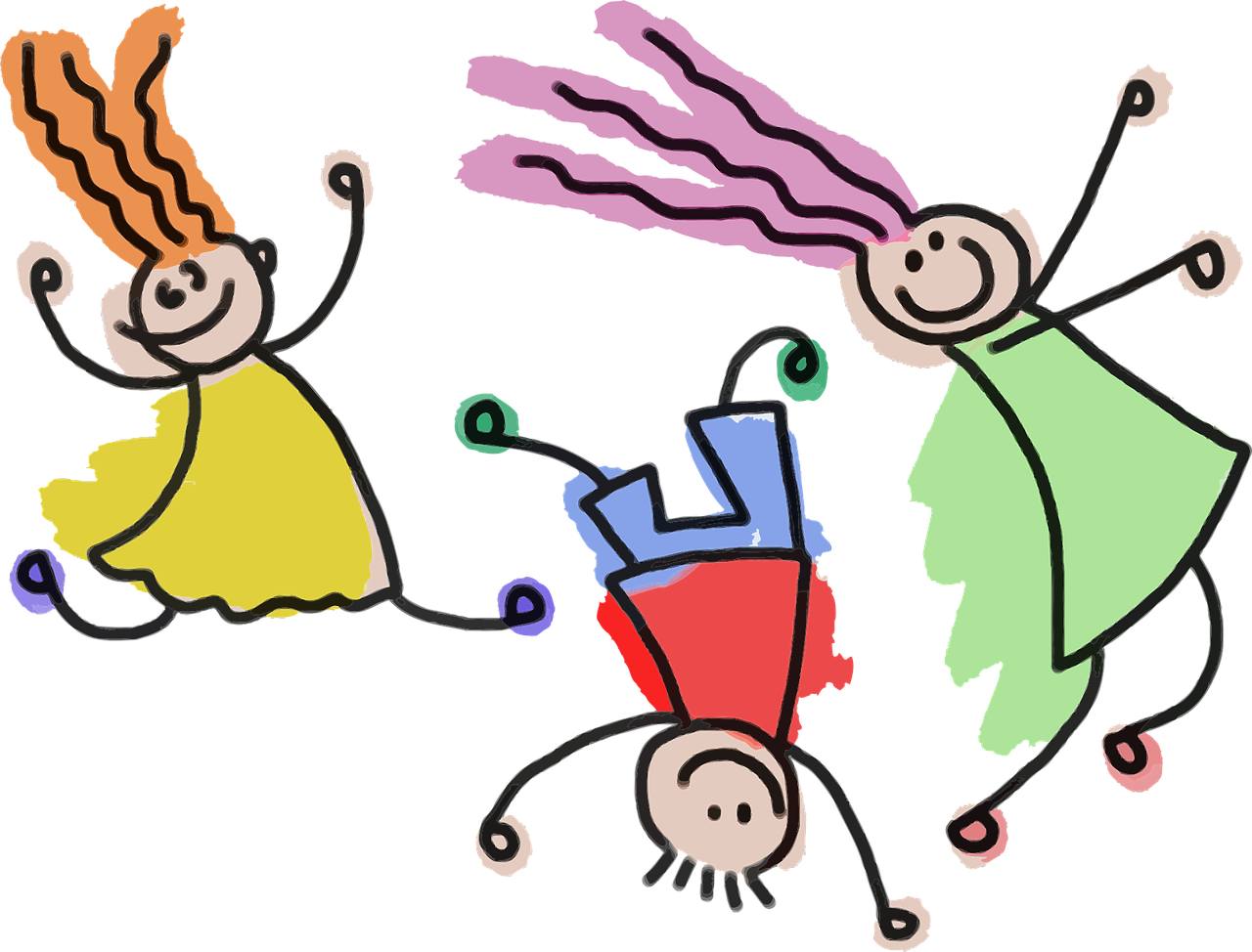 Niños y niñas divirtiéndose