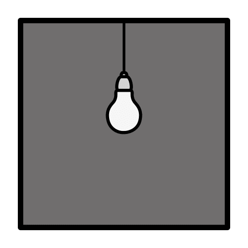 Bombilla apagada sobre fondo gris