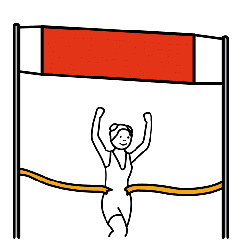 Persona alcanzando la meta