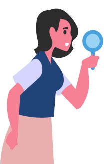 Chica buscando diferencias en texto