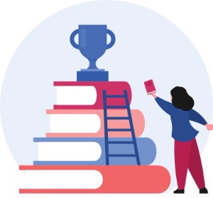 Niña colocando un libro