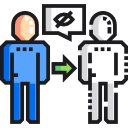 Dos personas una de ellas invisible