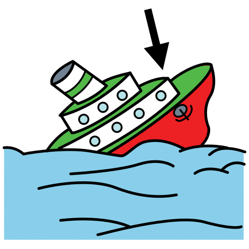 Barco hundiéndose