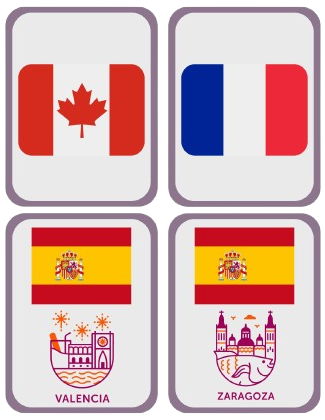 Cartas que se usarán para facer os grupos